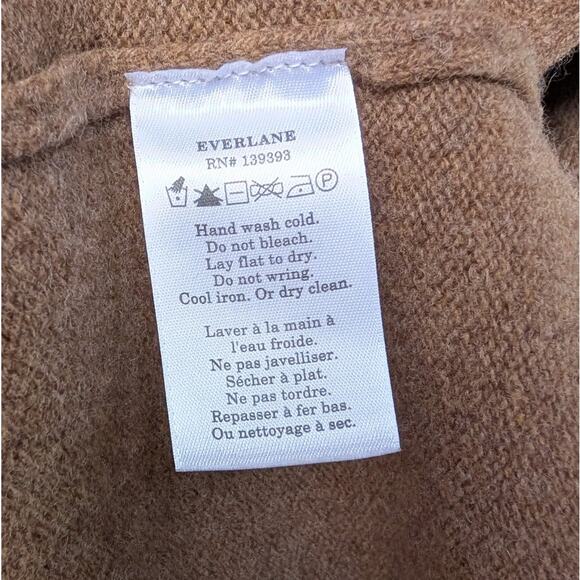 Everlane Tan Long Sleeve Classic Crew Neck Cropped Sweater, size M - Picture 8 of 8